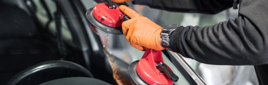 Windshield Repair in process